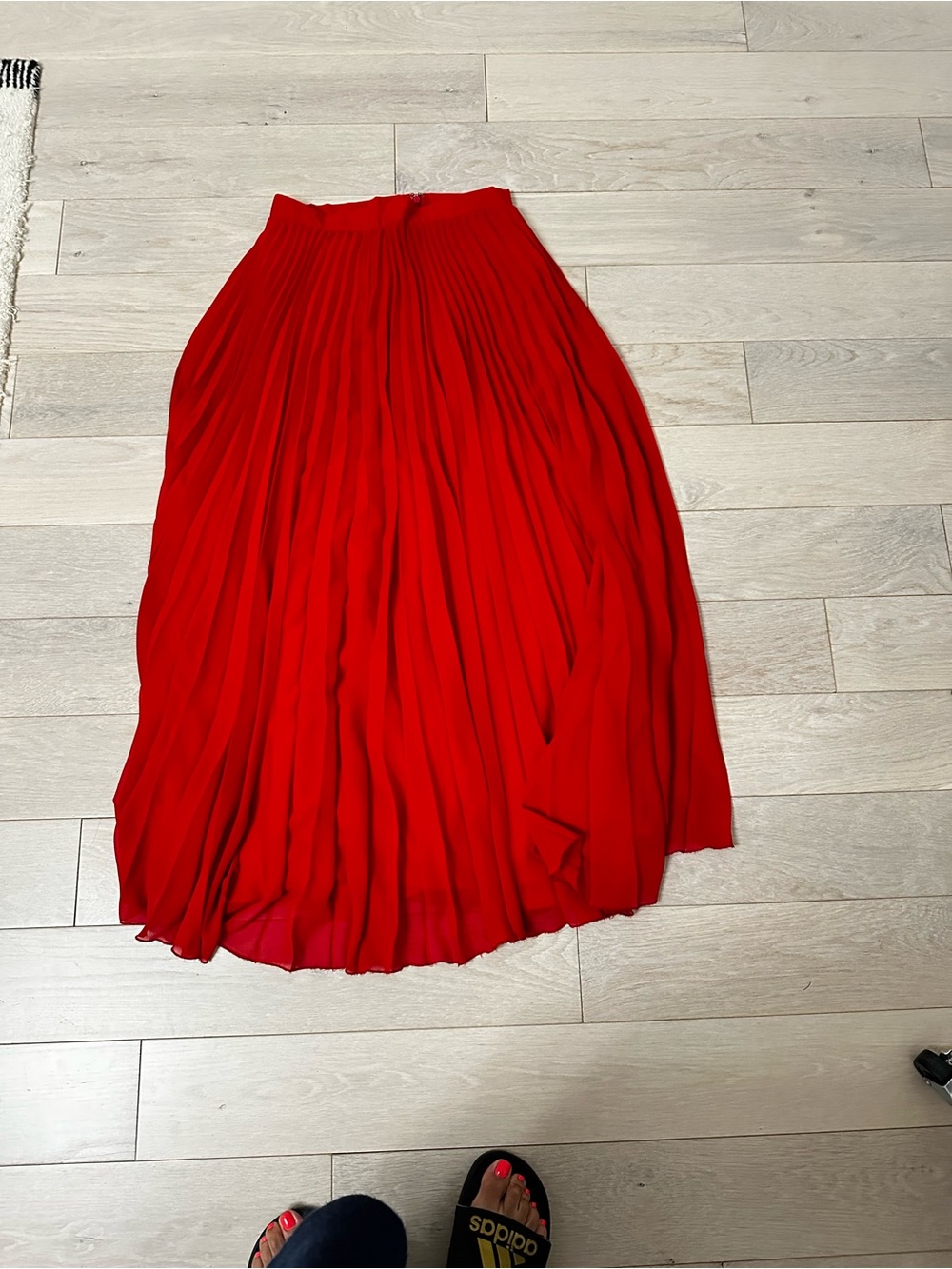 Red Pleated Maxi Skirt - Classic Women’s Skirt